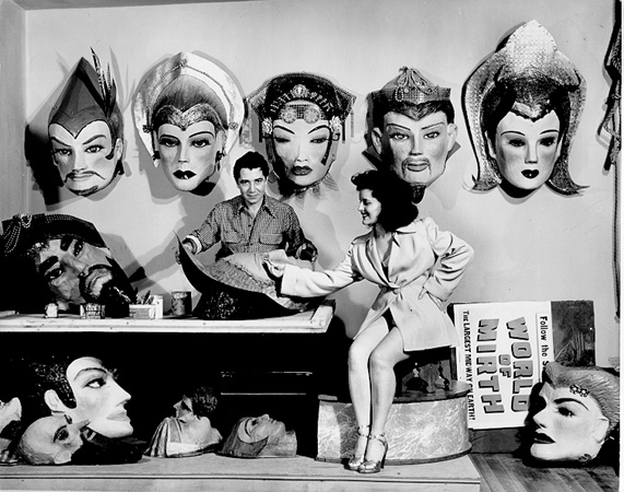 Hand-painted Papier Mache Circus Mask 1945