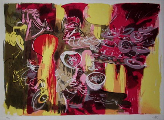 Roberto Matta, L'eau et Mana, Signed Lithograph