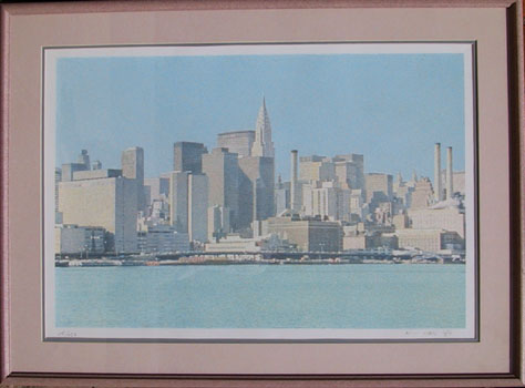H.N. Han, S/N Silkscreen New York Skyline