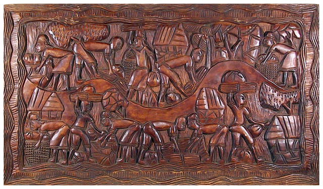 African wood carving Bas Relief