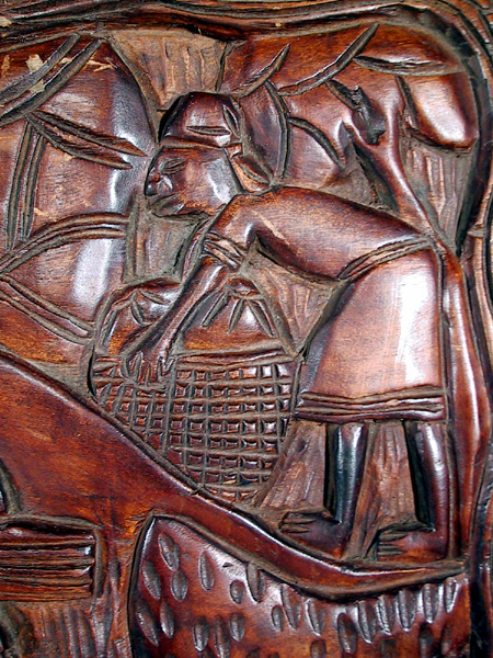 African wood carving Bas Relief