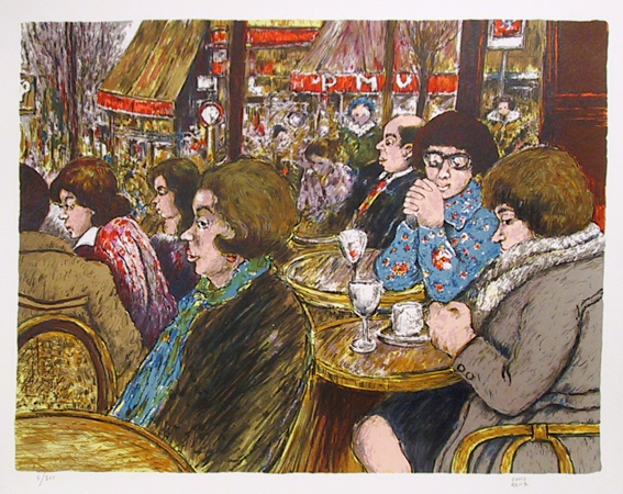 David Azuz S/N Lithograph, Le Bistro