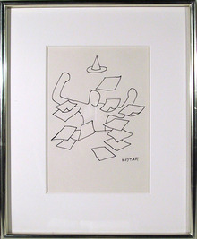 Mark Kostabi Magic Marker on paper drawing