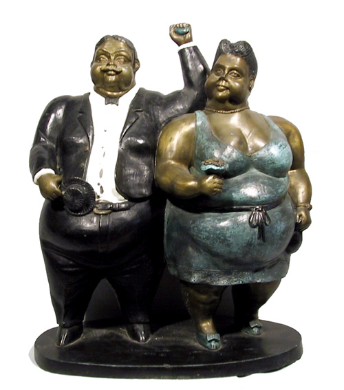 Bruno Luna Mexican Bronze Sculpture Botero-like