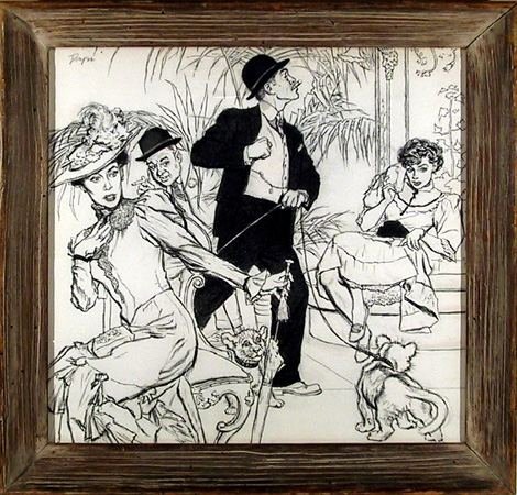 Original Black & White Drawing on Paper