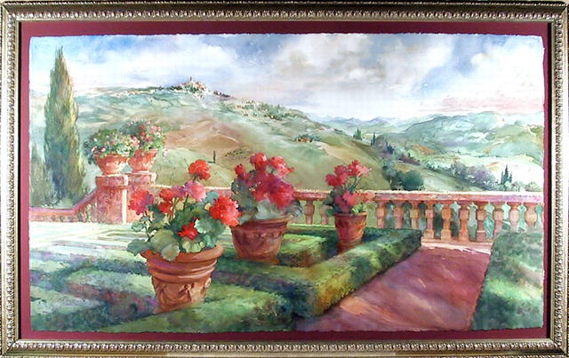 Ruth Baderian Watercolor Painting, Landscape
