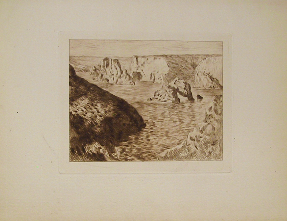 Claude Monet Etching, Rocher de Belle-Isle