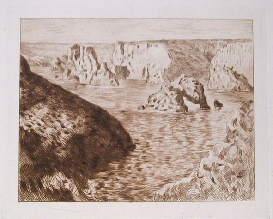 Claude Monet Etching, Rocher de Belle-Isle