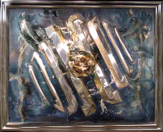 Saint Simeon Abstract Painting on Molded Steel