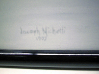 Joseph Michetti Oil on Canvas, Car in Snow