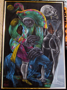 Mihail Chemiakin, large Original Pastel Drawing