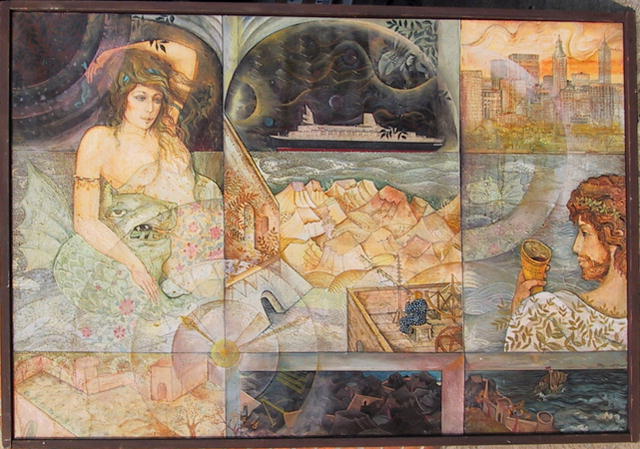 Gennady Neishadt Oil Painting, Russian, Three Panels