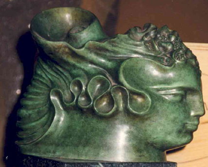 Rebekka Chemiakin, Bronze Sculpture, Face, 1979