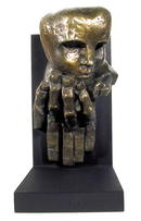 Ernst Neizvestny Bronze Sculpture, Face on Hand