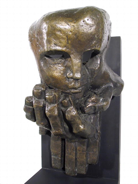 Ernst Neizvestny Bronze Sculpture, Face on Hand