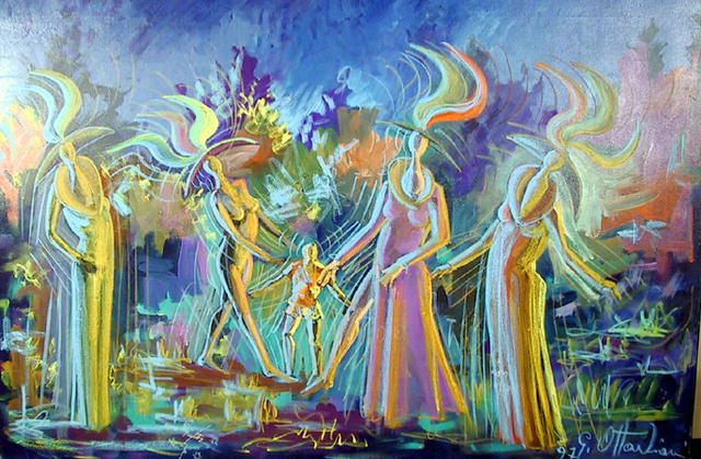 Giuliano Ottaviani Italian Oil Painting