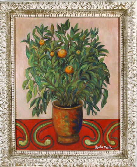 Jennie Novik, Orange Tree, Oil Painting
