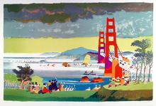 Dong Kingman, Golden Gate Bridge, Signed