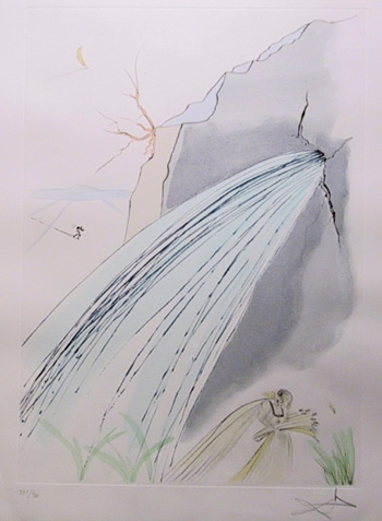 Salvador Dali, The Rock, Signed Color Etching
