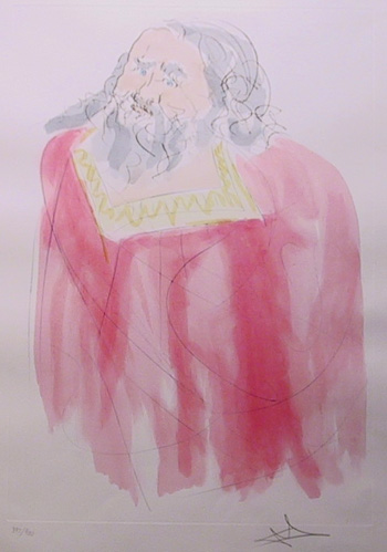 Salvador Dali, Jeremiah, Signed Color Etching
