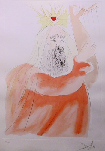 Salvador Dali, King David, Color Etching
