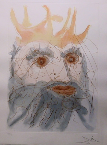 Salvador Dali, King Saul, Color Etching