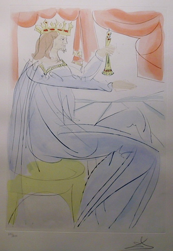 Salvador Dali, King Solomon, Color Etching
