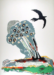 Benny Andrews, Black Bird, Lithograph