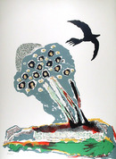 Benny Andrews, Black Bird, Lithograph