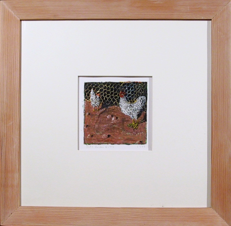 John Borden Evans Oil Painting, Roosters