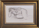 Moses Soyer Framed Drawing, Nude