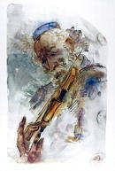 Chaim Gross S/N Lithograph, The Fiddler
