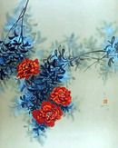 David Lee Signed Lithograph, Flowers