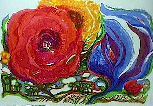 R.J. Christensen, S/N Lithograph Sky Flowers