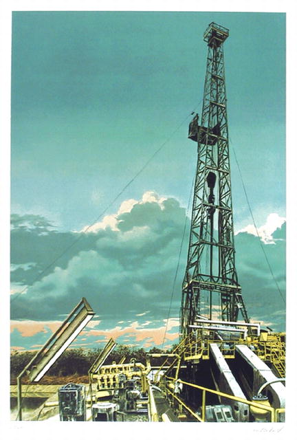 Tom Blackwell S/N Serigraph, Oil Well