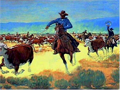 Cecil Smith S/N Western Print, The Last Lasso