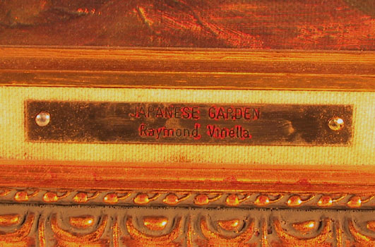 Raymond Vinella Framed Oil Painting, Japanese