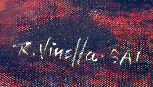 Raymond Vinella Framed Oil Painting, Japanese