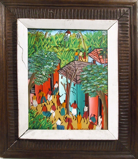 Ed Charles Oil on Canvas Painting Hatian