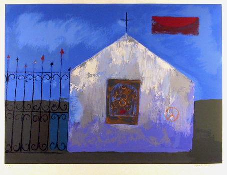 Remo Farruggio, Lithograph, Eventide Church
