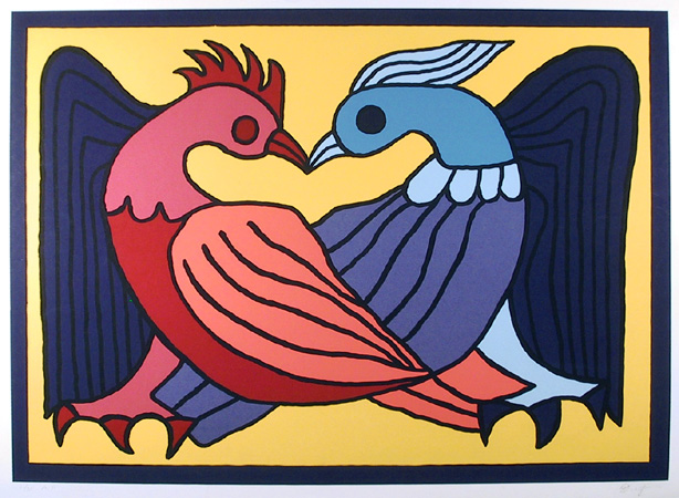 Victor Delfin S/N Serigraph Print, Two Kissing