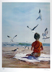 Uwe Werner S/N Print, Boy on Beach
