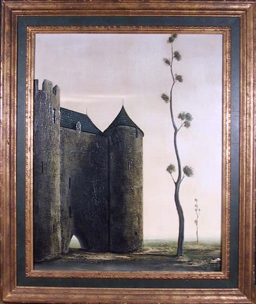 Alvaro Guillot Oil Painting 1963, French Castle
