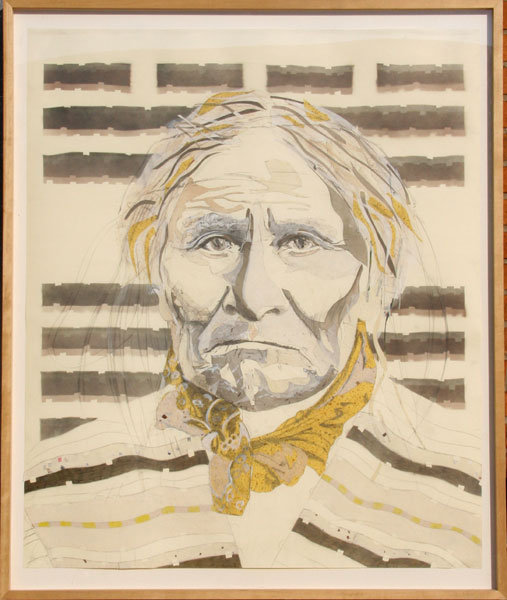 Tomas Lasansky Collage/Drawing of Geronimo