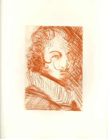 Salvador Dali Etching, Self-Portrait