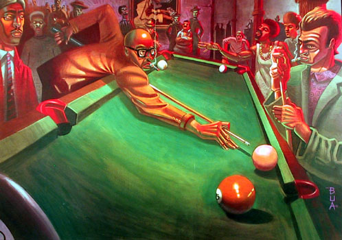 Justin Bua Fine Art Poster, Behind the eight ball
