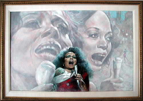 Raymond Howell Framed Painting, Diana Ross