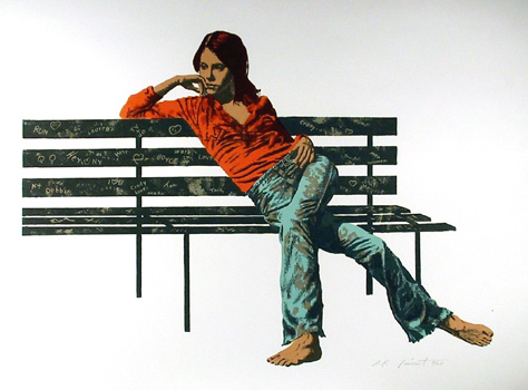 A.P. Vincent Park Bench, Signed Serigraph