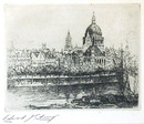 Edward Cherry Framed Etching, St. Paul from the