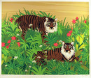 Russ Elliott Signed Wildlife Serigraph, Tigers